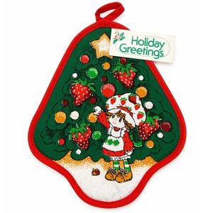 VTG Strawberry Shortcake Christmas Pot Holder 1980 American Greeting Holiday NWT